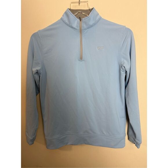 Peter Millar Perth Youth Performance Quarter-Zip Cottage Blue Medium 9-10 Golf A - Picture 1 of 5